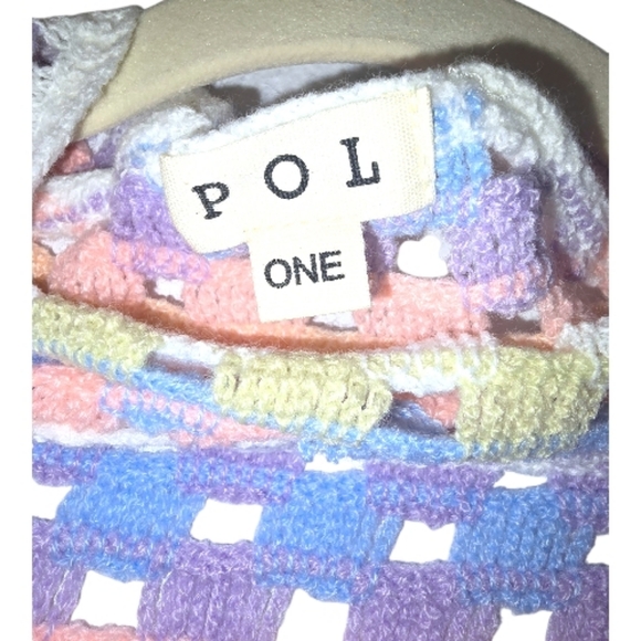 POL Pastel Crochet Granny Square Duster Kimono Cardigan OSFA - Picture 9 of 11